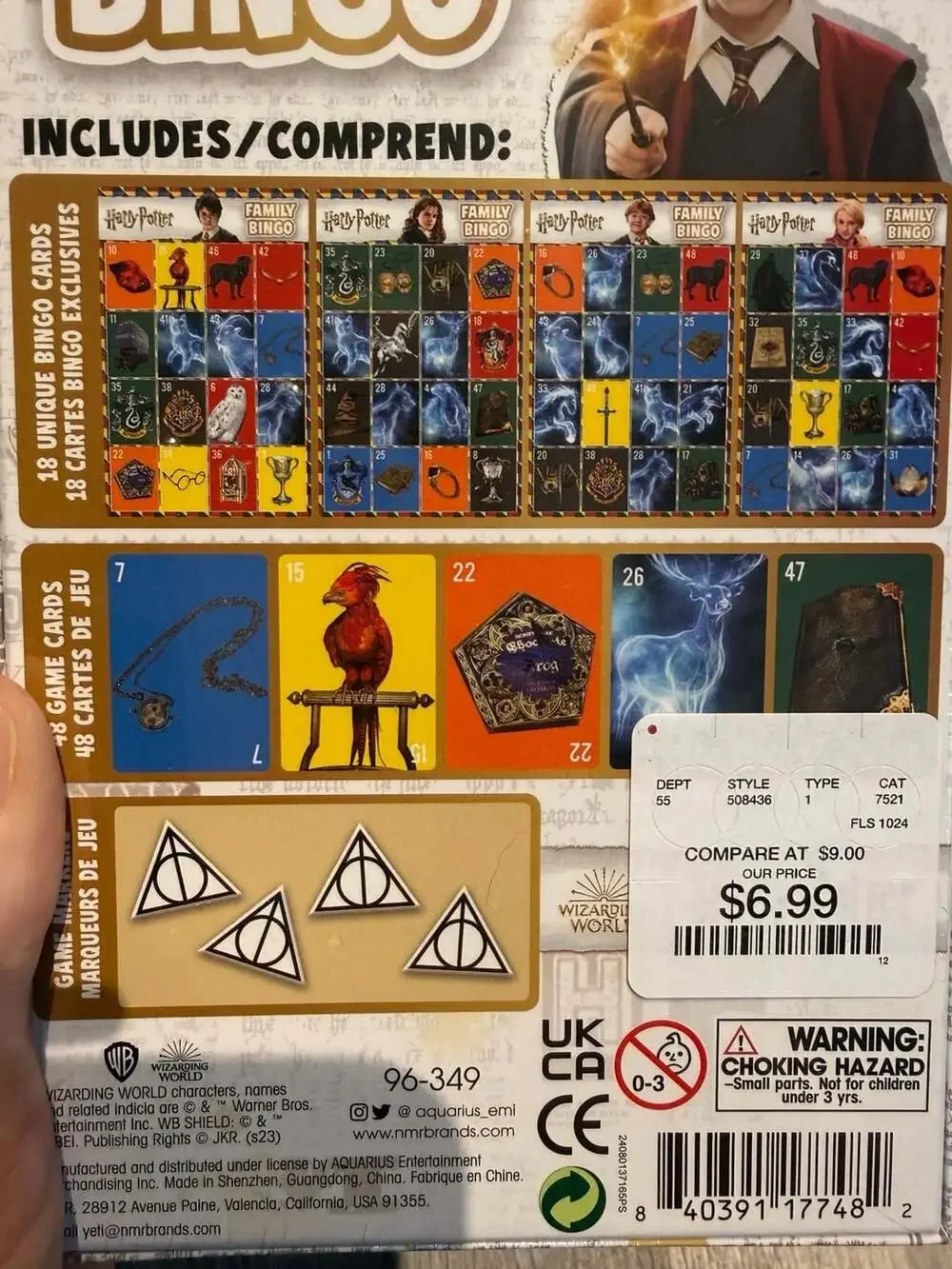 Aquarius Harry Potter Family Bingo Game New